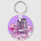 zingend diva  microfoonvector sleutelhanger (Voorkant)