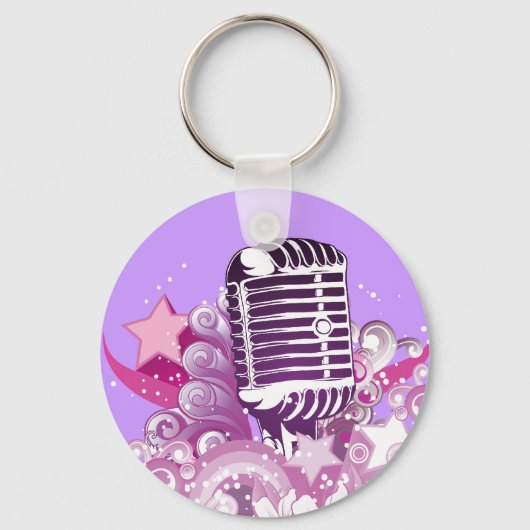 zingend diva  microfoonvector sleutelhanger (Voorkant)