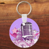 zingend diva  microfoonvector sleutelhanger (Voorkant)