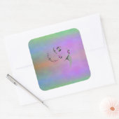 Zingend een Song Design Vierkante Sticker (Envelop)