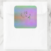 Zingend een Song Design Vierkante Sticker (Tas)