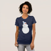 Zingend Gelukkige Sneeuwman T-shirt (Voorkant volledig)