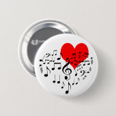 Zingend hart een-van-een-aardig romantisch mooi ronde button 5,7 cm (Voorkant /achterkant)