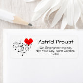 Zingend hart in de soort etiket (Insitu)