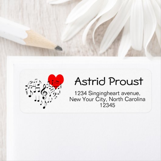 Zingend hart in de soort etiket (Insitu)