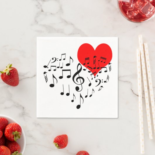 Zingend hart in de soort servetten (Insitu)