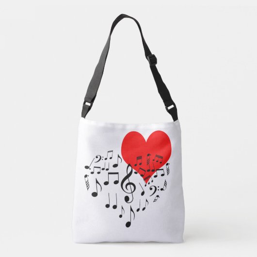 Zingend Hart one-of-a-kind romantisch Crossbody Tas (Achterkant)