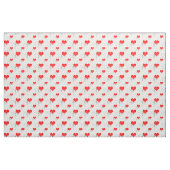 Zingend hartpatroon. Rode harten, grijze noten Stof (Yard (91,4 cm))