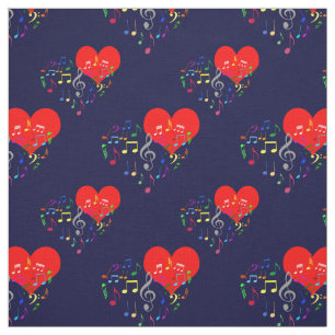 Zingend Heart Pattern. Kleurnotities, blauwe achte Stof