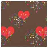 Zingend Heart Pattern. Kleurnotities, bruine achte Stof (Close Up)