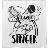 Zingend in de douche douchegordijn (Voorkant)