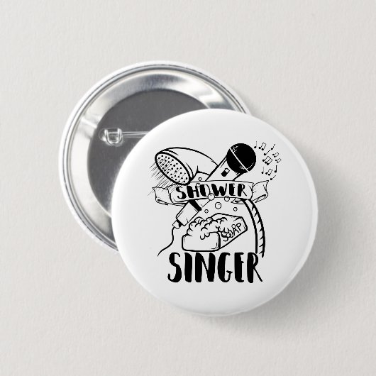 Zingend in de douche ronde button 5,7 cm (Voorkant /achterkant)