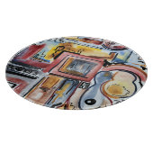 Zingend in de keuken-hand gesneden moderne kunst snijplank (Hoek)