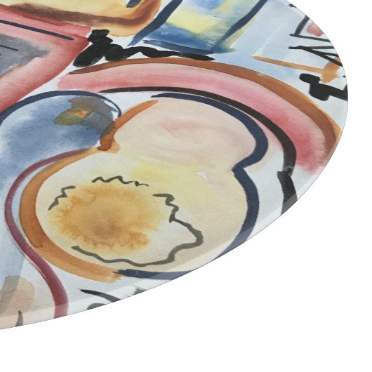 Zingend in de keuken-hand gesneden moderne kunst snijplank (Hoek)