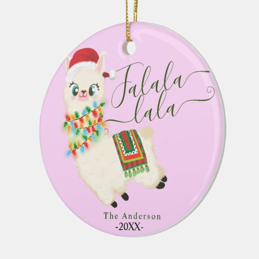Zingend Lalala llama, Keramisch Ornament (Links)