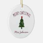 Zingend Leraar Kerst Custom Gift Ornament (Rechts)