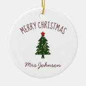 Zingend Leraar Kerst Custom Gift Ornament (Voorkant)