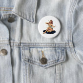 zingend meisje ronde button 5,7 cm (In situ)