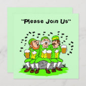 Zingend met Beer St. Patrick's Day Uitnodiging (Voorkant / Achterkant)