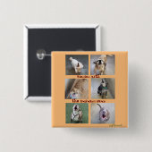 Zingend met de Awkward Paws Vierkante Button 5,1 Cm (Voorkant /achterkant)