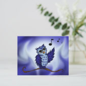 zingend Owl Briefkaart (Staand voorkant)
