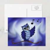 zingend Owl Briefkaart (Voorkant / Achterkant)