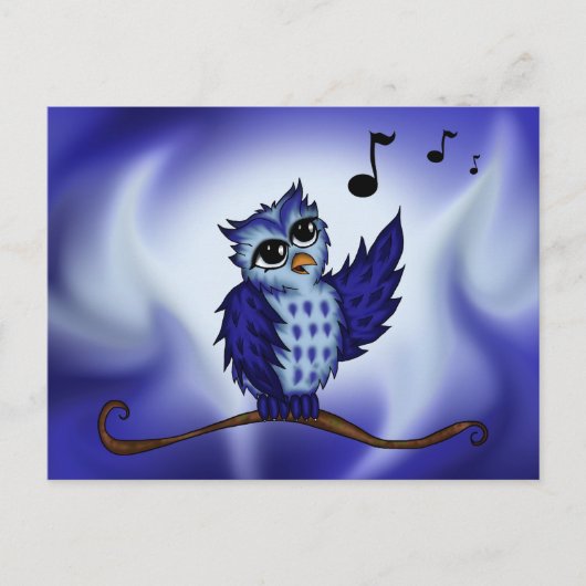 zingend Owl Briefkaart (Voorkant)