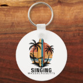 Zingend strand Machusetts surfen surfer  Sleutelhanger (Voorkant)