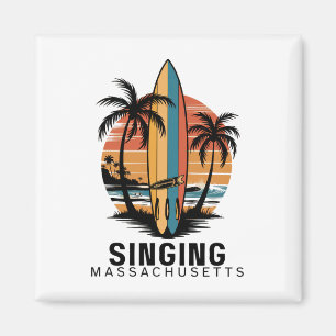 Zingend strand Massachusetts surfen surfer Magneet