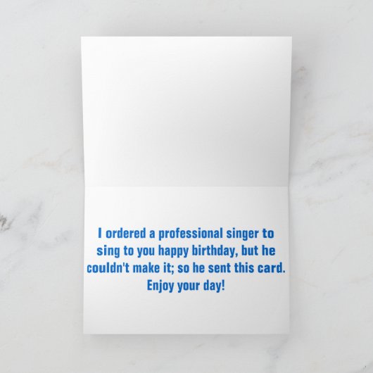 Zingend verjaardagslied kaart (Binnen)