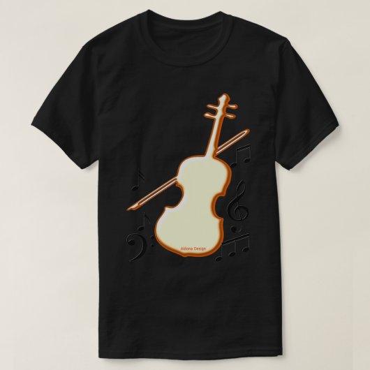 zingend viool t-shirt (Design voorkant)