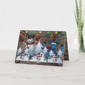 Zingend voor de sneeuwman en rendieren kaart (Achterkant)