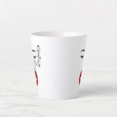 Zingend Vrouw gezicht met muzieknoten Latte Mok (Voorkant)