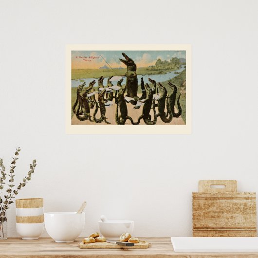 Zingende alligators afdrukken poster (Keuken)