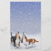 Zingende Basset Hounds Stationery Briefpapier (Voorkant)