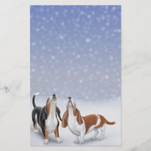 Zingende Basset Hounds Stationery Briefpapier