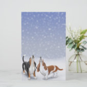 Zingende Basset Hounds Stationery Briefpapier (Staand voorkant)