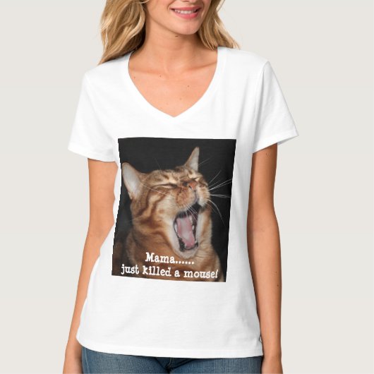 Zingende Bengalen Kat Queen Song Parody Womans T-shirt (Voorkant)