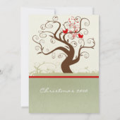 Zingende Bird Wood Grain Tree Kerstdiner Kaart (Achterkant)