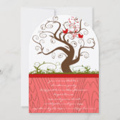 Zingende Bird Wood Grain Tree Kerstdiner Kaart (Voorkant)