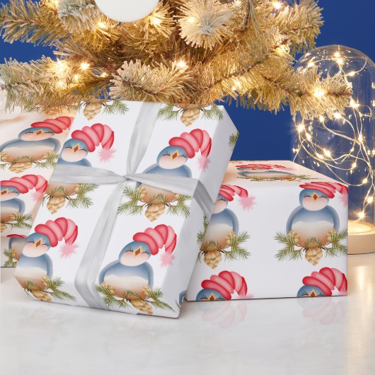 Zingende blauwe vogel cadeaupapier (Feestdagen)