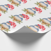 Zingende blauwe vogel cadeaupapier (Hoek)