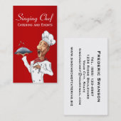 Zingende chef-kok catering of evenementenplanning visitekaartje (Voorkant / Achterkant)