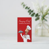 Zingende chef-kok catering of evenementenplanning visitekaartje (Staand voorkant)