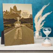  zingende cowboy Birthday Tabletop Fotoplaat (Zijkant)
