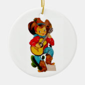 Zingende Cowboy Kind Keramisch Ornament (Voorkant)