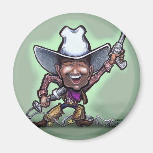Zingende Cowboy Magneet (Voorkant)