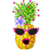 Zingende Dame Ananas Tropische Platte Kerstkaart