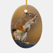 Zingende eekhoorn keramisch ornament (Voorkant)