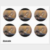 Zingende eekhoorn ronde sticker (Vel)